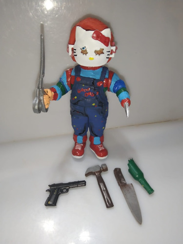 Figura Chucky Y Máscara Hello Kitty Con Luz 15 Cm New