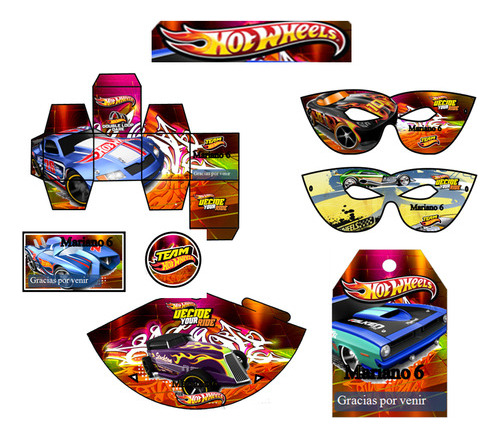 Kit Imprimible Candy Bar Hot Wheels 100% Editable