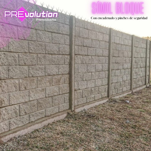 Cerco Premoldeado Símil Bloque Muro Tapial Hormigón Beige