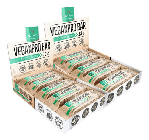 2x Barra Proteica Veganpro Bar Nutrify Amendoim Crocante