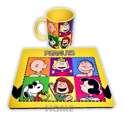 Taza Más Mouse Pad Snoopy Charlie Brown Peanuts