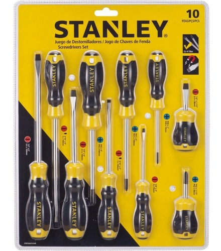 Juego Destornilladores X 10 Piezas Stanley Stmt66676-840