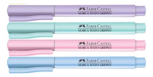 Caneta Marca Texto Faber Castell Grifpen Tons Pastel 4 Cores