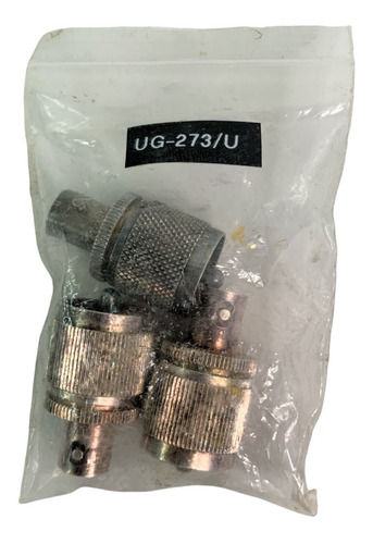 Lote 3 Conectores Amphenol Ug-273/u Bnc Macho A Uhf Rf Coax (Usado)