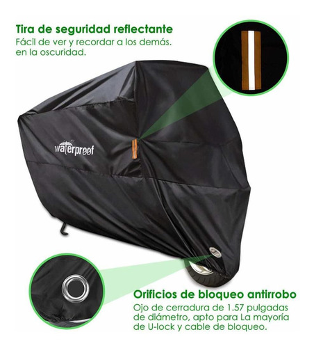 Imagen 5 de 6 de Funda De Moto Impermeable, Resistente Al Polvo A La Nieve