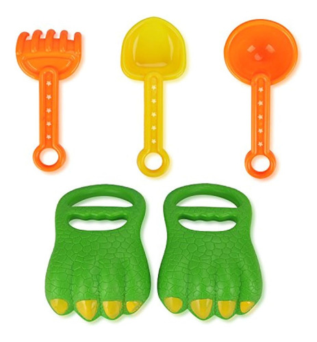 Set De Juguetes De Playa Con Cucharas Rastrillos Y 7 Moldes