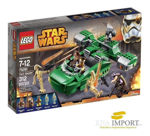 Lego Star Wars 312 Pzs Flash Speeder 75091 + 5 Minifiguras