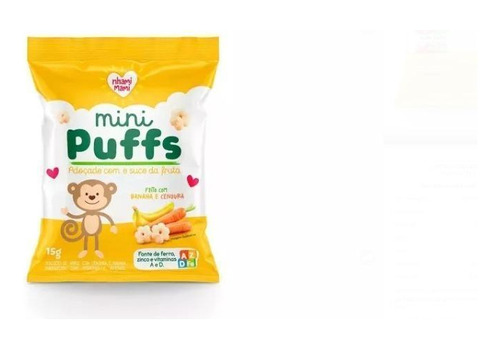 Mini Puffs Snack P/crianças Banana E Cenoura 6x15g-nhamimami