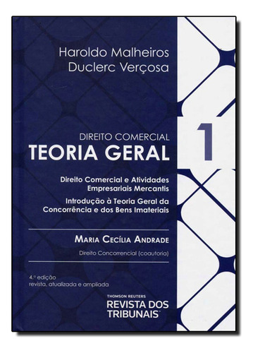 Direito Comercial: Teoria Geral - Vol.1, De Haroldo Malheiros Duclerc Verçosa. Editorial Revista Dos Tribunais, Tapa Dura En Português