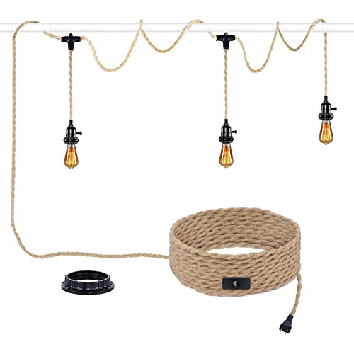 Kit De Luz Colgante Triple Vintage Interruptor Independ...