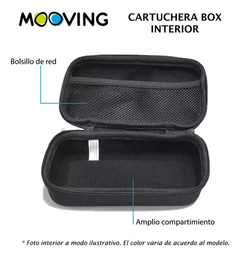 Cartuchera Mooving Box Grunge 21x10x6 Cm Negra Goma Eva 3d
