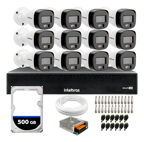 12 Câmeras Vhd 1220 B Full Color Multi Hd Dvr 3116c Hd 500gb