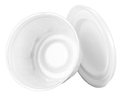 Imagem 2 de 5 de Pote De Isopor 300ml Para Caldos E Sopa Com 100 C/tampa