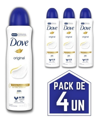 Desodorante Dove Fragancia Original Pack De X4 Super Oferta