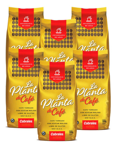 6x Cafe Molido Cabrales La Planta 1040gr Torrado