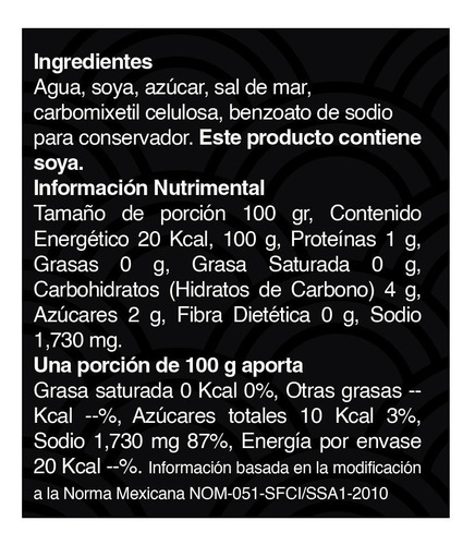 Salsa Soya 190mL paquete con 3 piezas Fresh Harvest