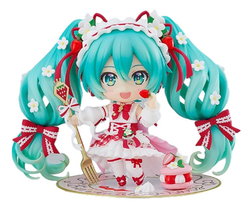 Figura Articulada Pastel Fresas Mini Hatsune Miku 11cm