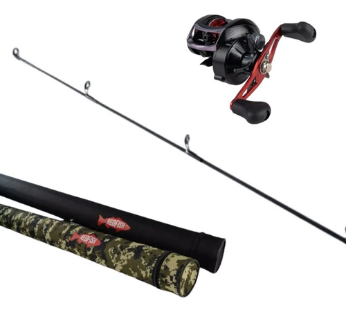 Combo Redfish Baitcast Reel + Caña 1.95mts + Funda Rígida