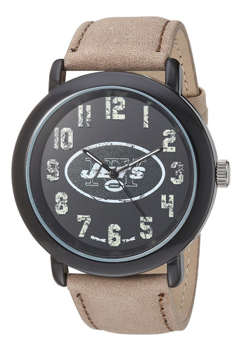 Reloj Hombre Game Time Nfl-tbk-nyj Cuarzo Pulso Beige En