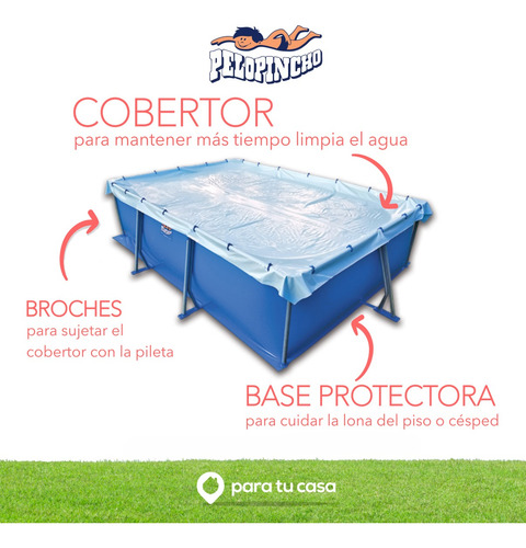 Imagen 2 de 10 de Cubre Pileta Cobertor Y Base Protectora 1055 Pelopincho Ct