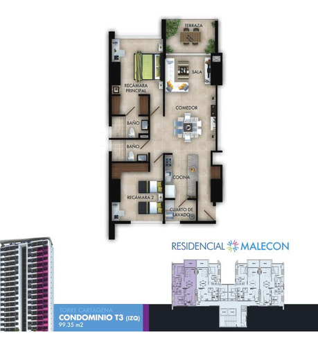 Departamento En Venta, 2 Recámaras, Nivel 8 4, En Malecón Américas, Bonampak, Cancún