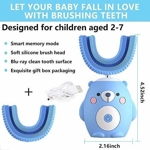 Imagen 3 de 10 de Cepillo De Dientes Eléctrico Ultrasónico Para Niños, Cepillo