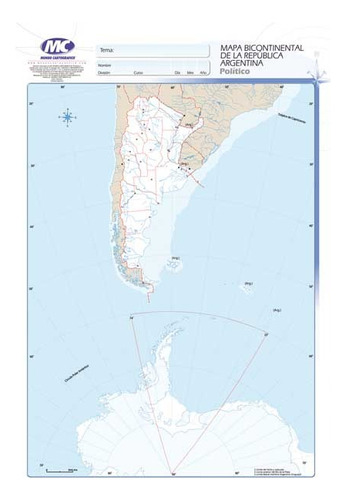 Mapa Escolar N°5 X20 Unid Argentina Bi Continental Político