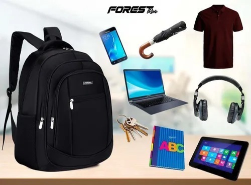 Imagen 6 de 10 de Mochila Porta Notebook Forest Calidad Alcolchada Resistente