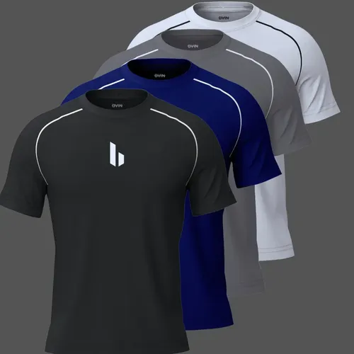Kit 4 Camisetas Academia Poliester Dry Fit Leve Exercicios