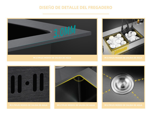 Fregadero De Cocina De Acero Inoxidable 80x45 Con Accesorios