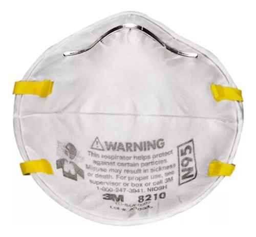 Barbijo 3m 8210 Industrial Resistente Al Polvo Blanco