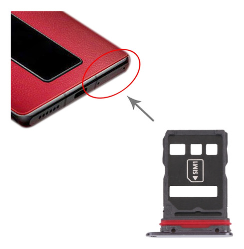 Bandeja De Tarjeta Sim + Nm Negra Para Huawei Mate 30 Rs Por