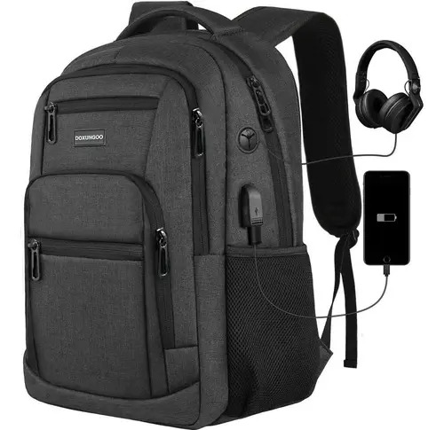 Mochila Antirrobo Doxungoo para Laptop de 15.6" con Puerto USB, Resistente al Agua