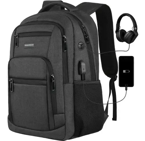 Mochila Antirrobo Doxungoo para Laptop de 15.6" con Puerto USB, Resistente al Agua