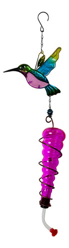 Comedero Para Pájaros F Hummingbird, Metal Y Vidrio, Colgant