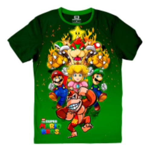 Camiseta Mario Bros Niño, Tela Importada Camisetas 