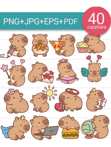 Kit Imágenes Png Clipart Capibara Carpincho