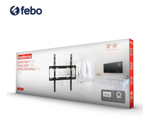 Imagen 3 de 7 de Soporte Tv Pared Fijo 32 A 55 Pulgadas Lcd Led Febo