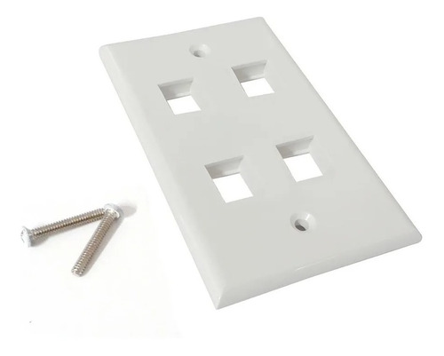 Paquete 10 Tapas Placa Para Caja Pared 4 Rj45 Utp Bca Xcase