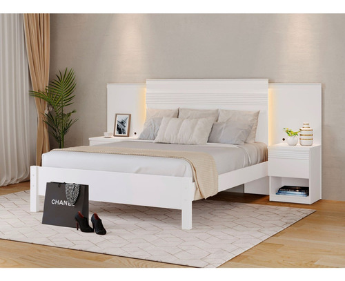 Cama Casal Em Mdf 198cm X 241cm Granada Wt