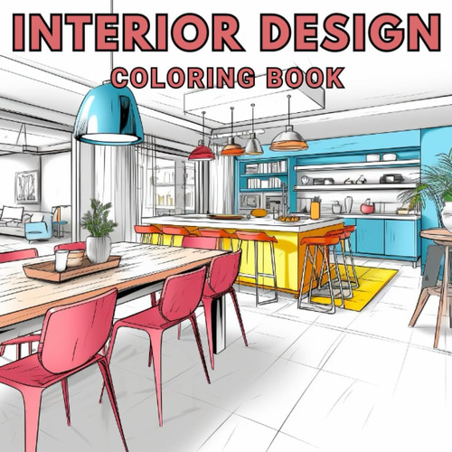 Libro: Interior Design Coloring Book: Home Interior Design M