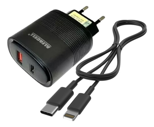 Carregador Usb C + Cabo Lightning Compatível Com iPhone