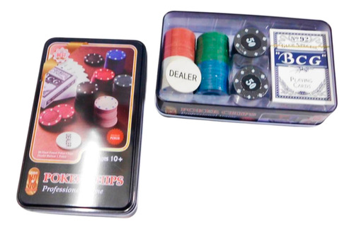 Casino Caja Metalica 80 Fichas Poker Chips Profesional Dual