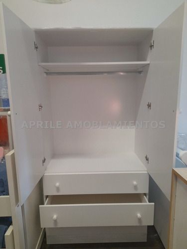 Imagen 5 de 7 de Ropero Placard Laqueado Cajones Puertas Barral Estante