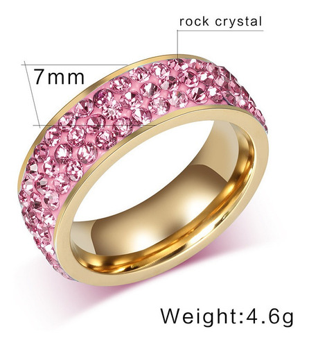 Imagen 2 de 5 de 1 Anillo Acero Inoxidable, Sweet Blink Dorado Brillos
