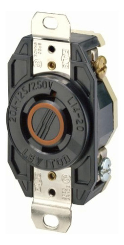 Leviton 2410 20 Amp, 125/250 Volt, Flush Mounting Locking