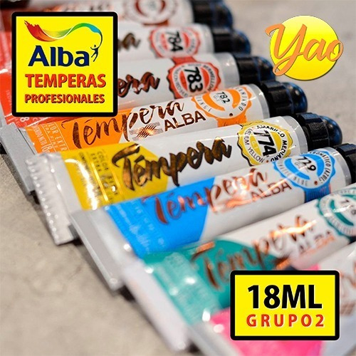 Tempera Profesional Alba Amarillo Cromatico(727)18ml Grupo 2
