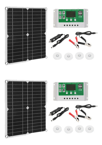 Fwefww Kit De 2 Paneles Solares De 12 W, Cargador De