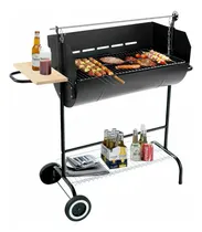 Comprar Parrilla De Carbón Con Altura Ajustable Y Mesa Lateral