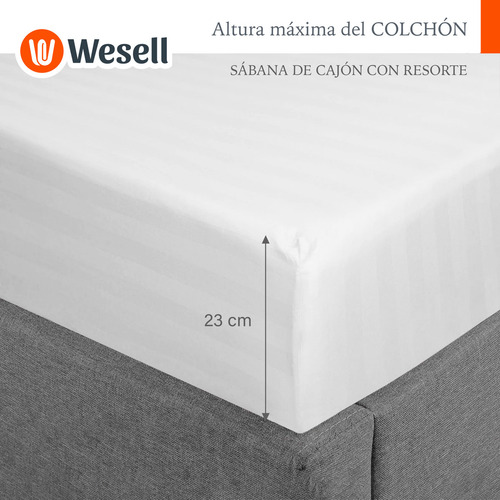 Wesell Hogar juego de sabanas individuales premium microfibra suave color blanco
